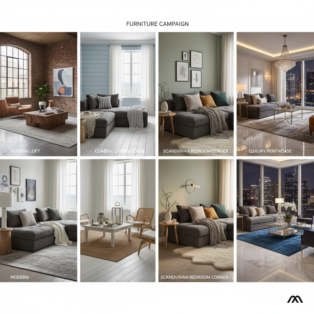 Interior Campaign Shoot — AI workflow template for brand assets